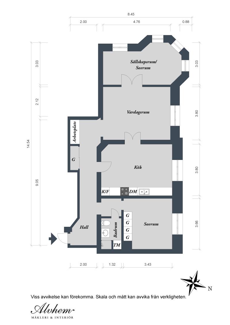 Alternativ planskiss för en 3:a