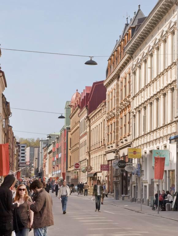 Området är fyllt av trivsamma caféer och butiker