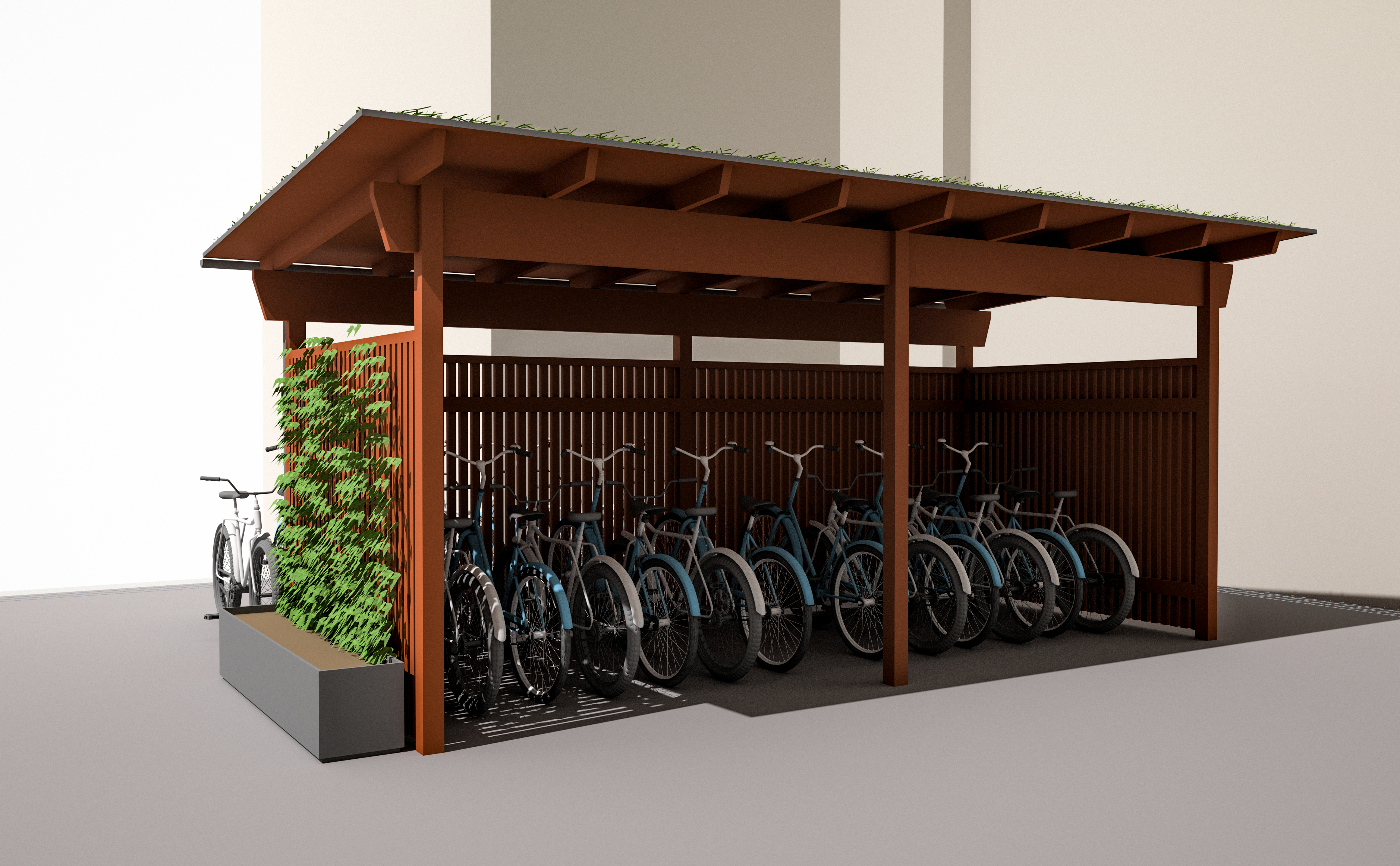 Skissbild cykelparkering