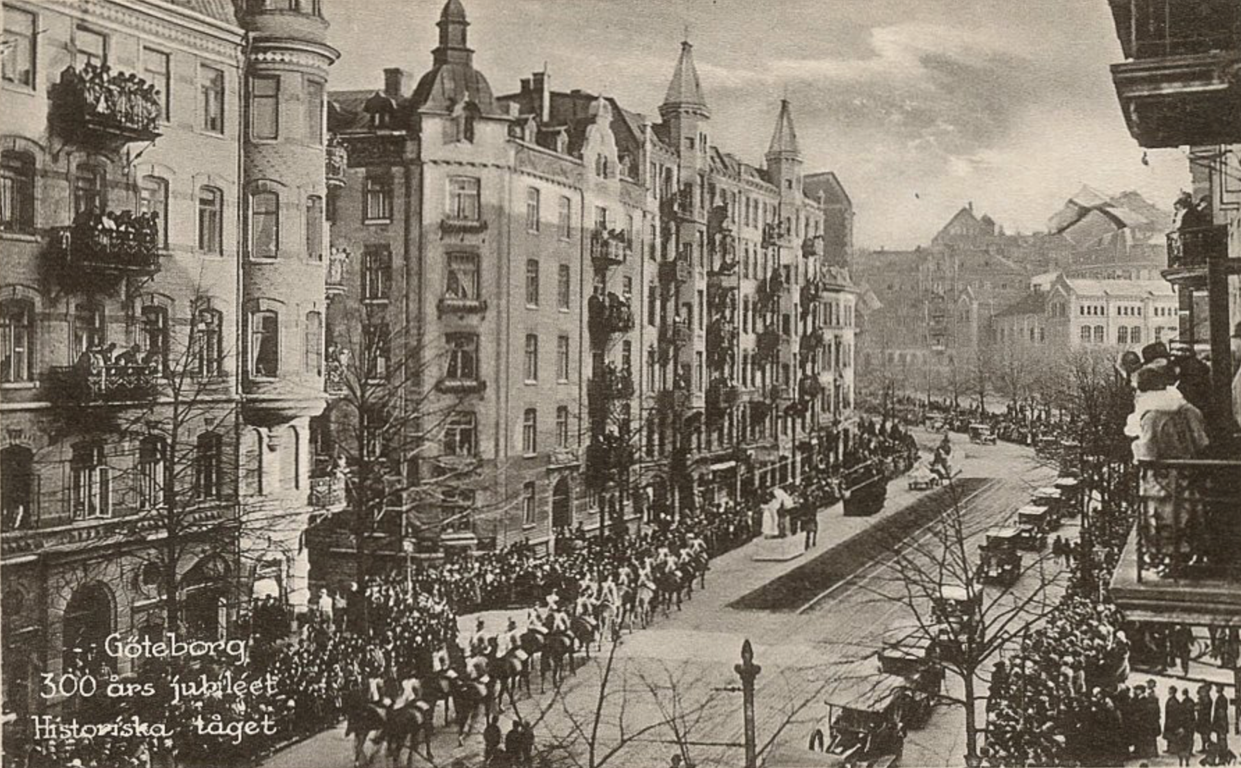 Linnégatan 1921 - Göteborg firar 300 år