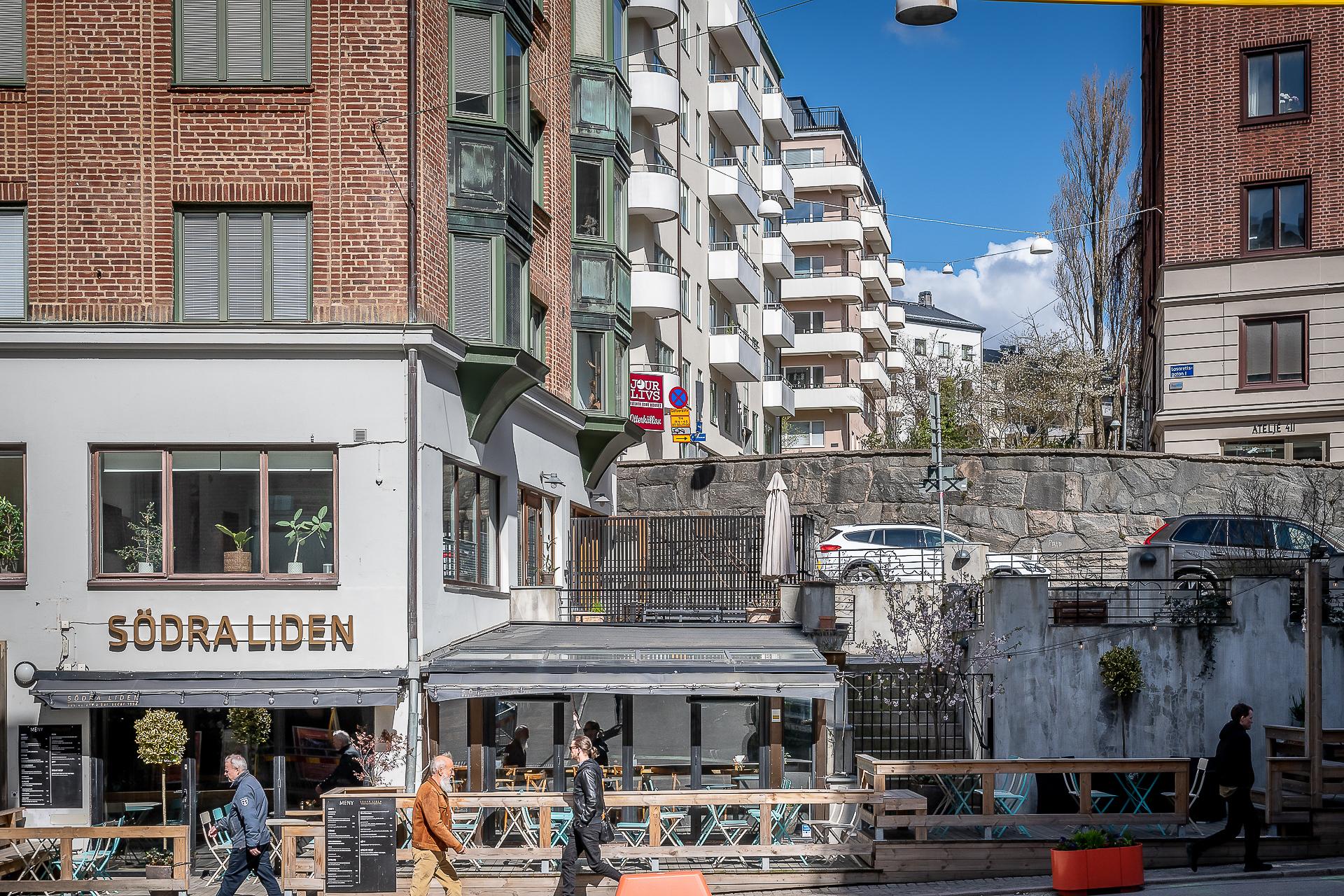 Södra Liden med sitt söderläge, här samlas många stammisar när våren nalkas