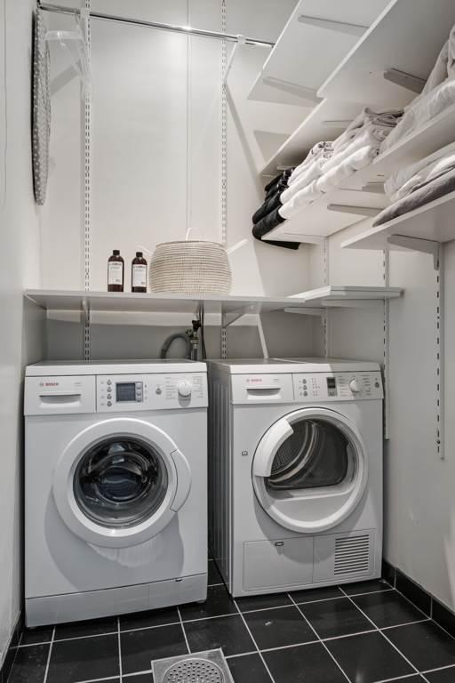 Kombinerad klädkammare /tvättstuga i direkt anslutning till master bedroom