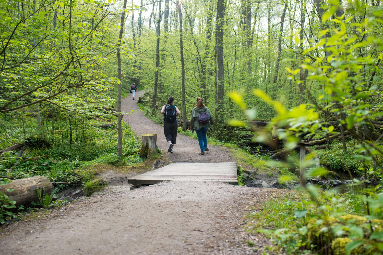 Bakom huset finns oändliga promenadstråk