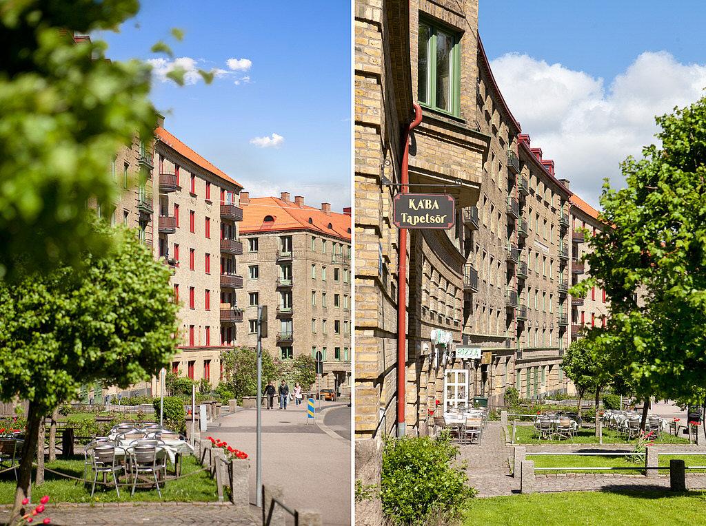 Vackra fasader i området