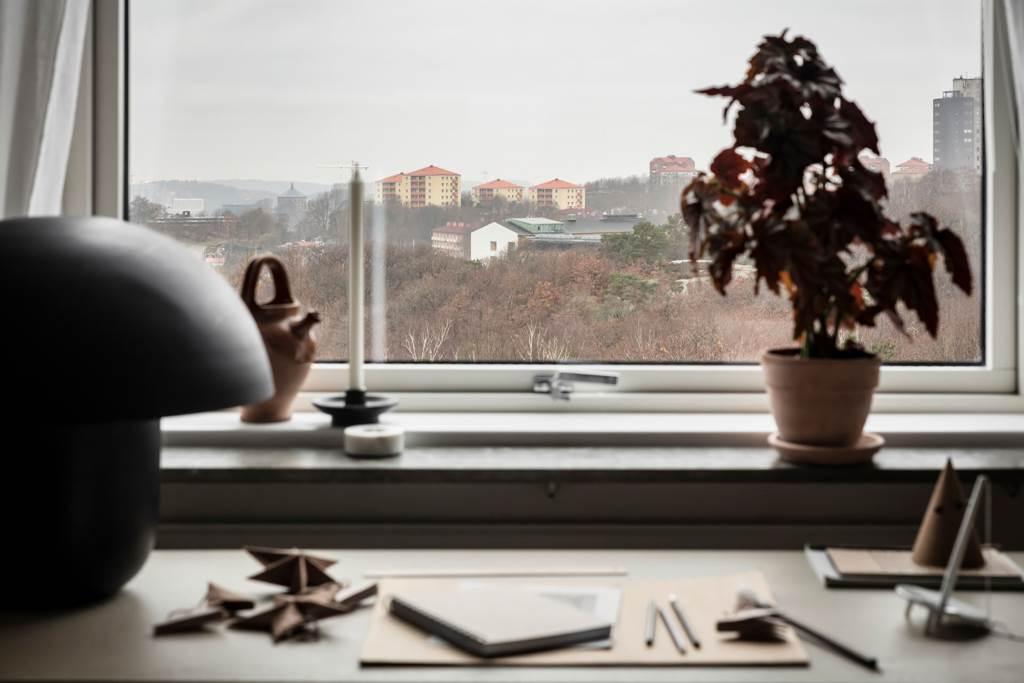 Lågupplöst Fantastiskt utsikt över stad och natur