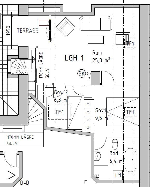 Bygglovsritning för vindsuppbyggnad