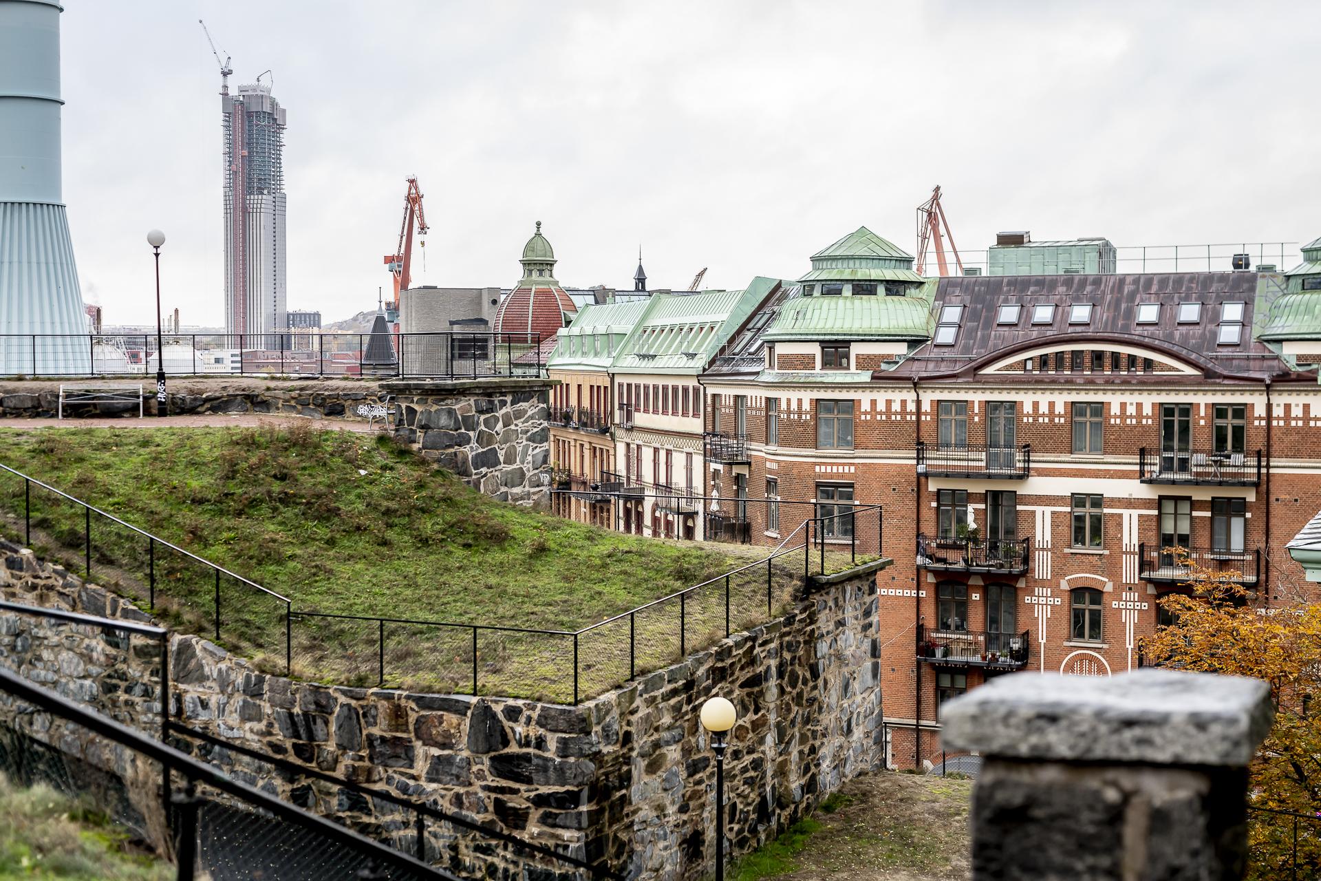 Fina utsiktsplatser utanpå knuten, här bastionen Carolus Rex från slutet av 1600-talet