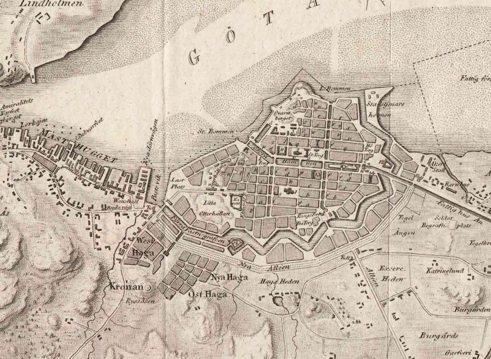 Göteborg 1811 Haga börjar se ut som det gör idag.