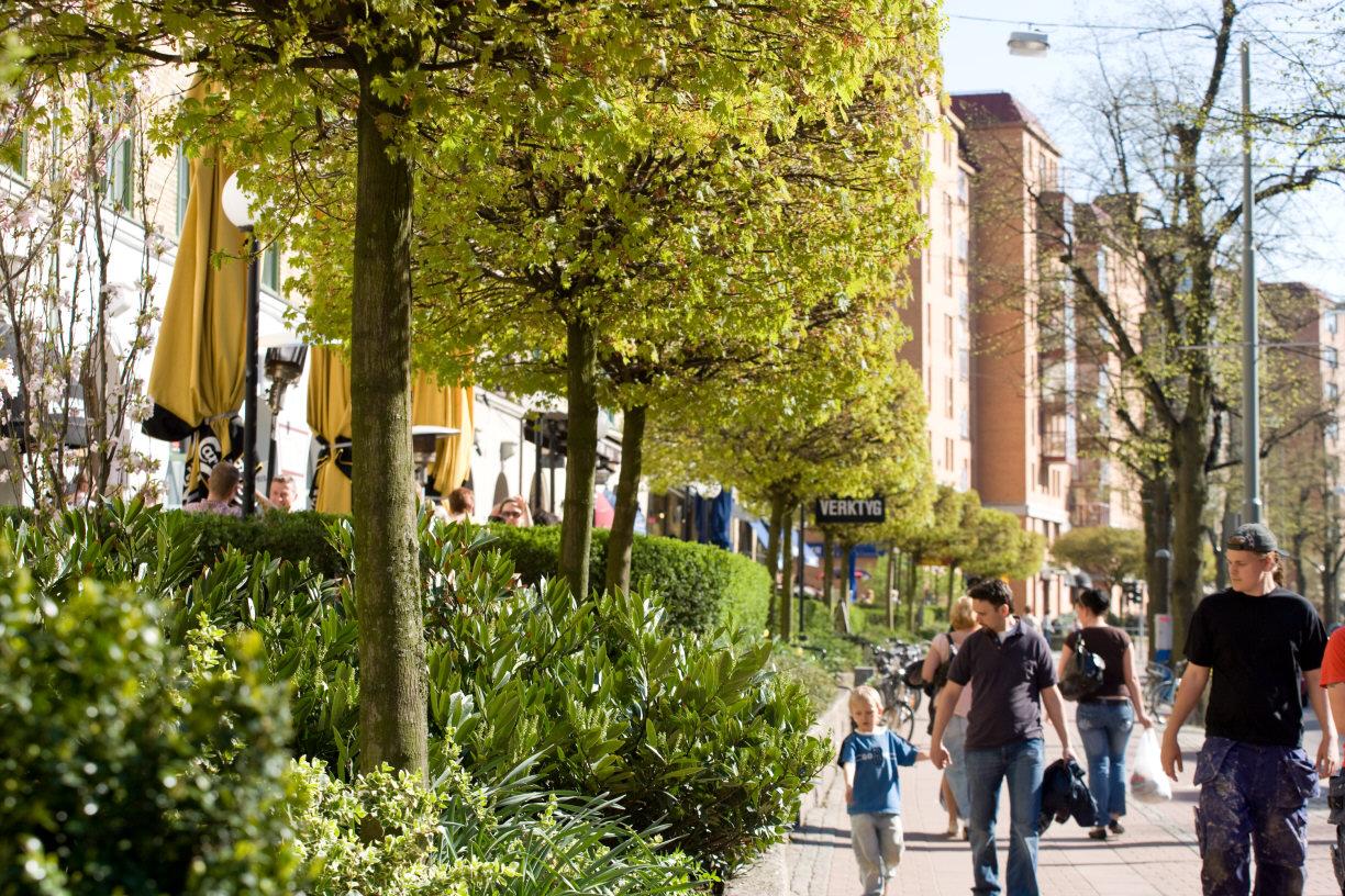 Runt hörnet nås Linnégatans alla uteserveringar